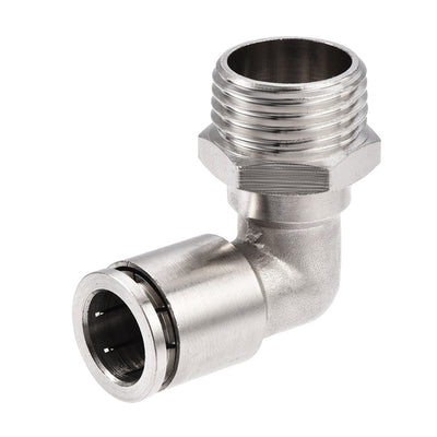 Harfington Uxcell Push to Connect Tube Fitting 6mm Tube to 1/2PT Male Elbow L Shape