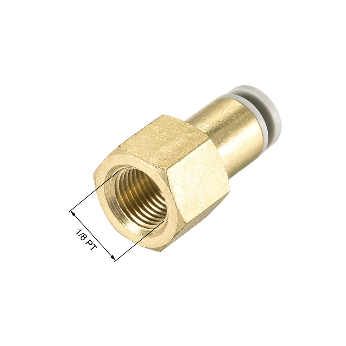 uxcell Uxcell Push to Connect Tube Fittings 4mm Tube OD x 1/8 PT Female Golden Tone 5Pcs