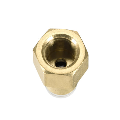 Harfington Uxcell Push to Connect Tube Fittings 4mm Tube OD x 1/8 PT Female Golden Tone 5Pcs
