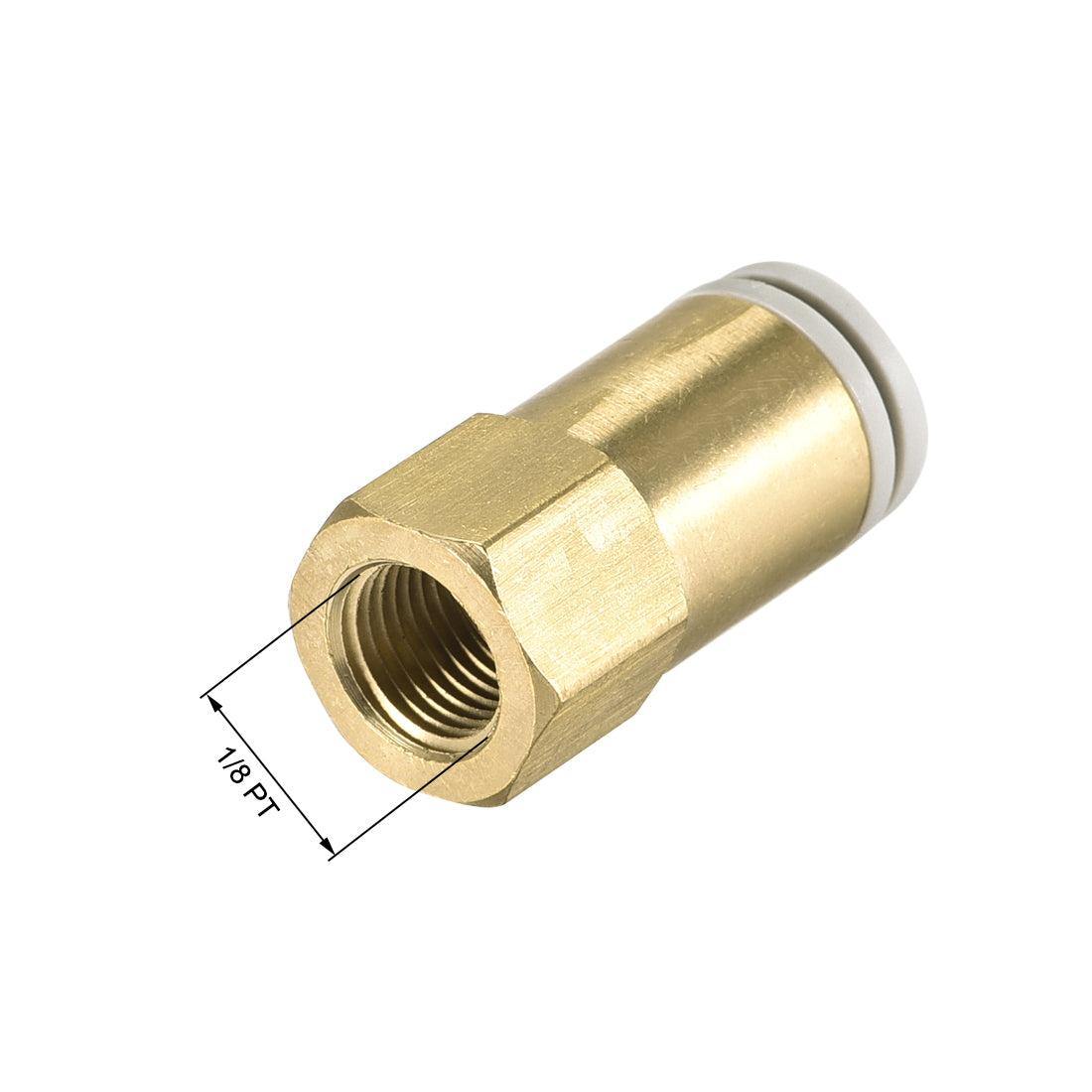 uxcell Uxcell Push to Connect Tube Fittings 8mm Tube OD x 1/8 PT Female Golden Tone