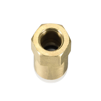 Harfington Uxcell Push to Connect Tube Fittings 8mm Tube OD x 1/8 PT Female Golden Tone