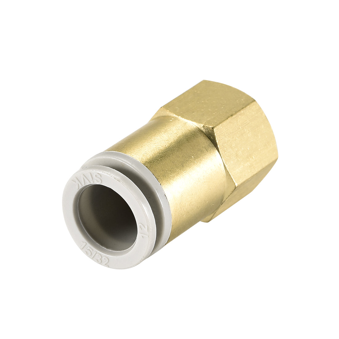 uxcell Uxcell Push to Connect Tube Fittings 12mm Tube OD x 3/8 PT Female Golden Tone