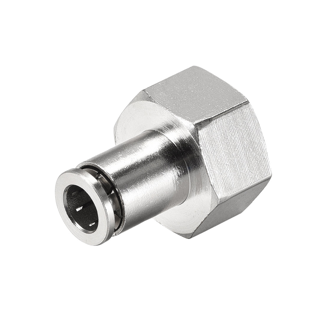 uxcell Uxcell Push to Connect Tube Fittings 8mm Tube OD x 1/2 PT Female Silver Tone