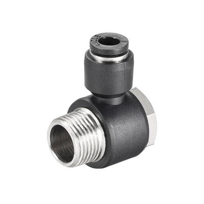 Harfington Uxcell Pneumatic Push to Connect Tube Fitting 12mm Tube to 3/8PT Male Thread Elbow