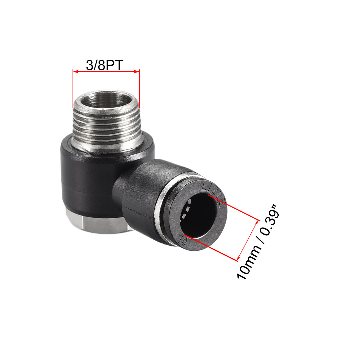 Uxcell Uxcell Pneumatic Push to Connect Tube Fitting 12mm Tube to 3/8PT Male Thread Elbow