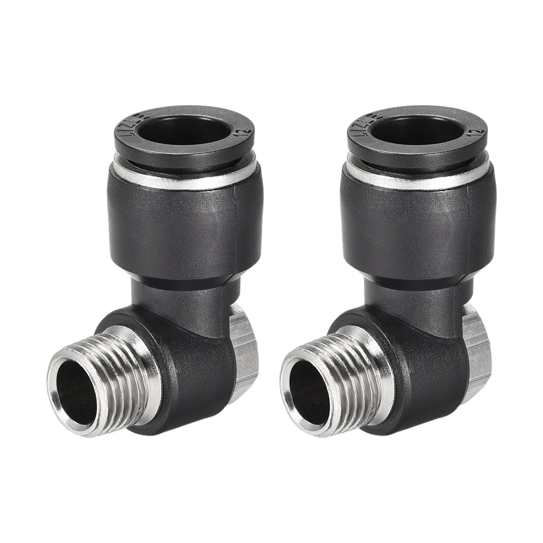 Uxcell Uxcell Pneumatic Push to Connect Tube Fitting 10mm Tube to 1/4PT Male Thread Elbow 2Pcs
