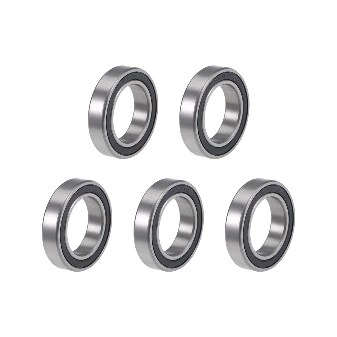 Roulements à Billes 6804-2RS 20x32x7mm - Lot De 5 Pièces, Argent, Neufs Uxcell
