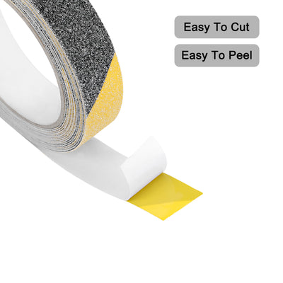 Harfington Uxcell Anti Slip Traction Grip Tape, 80 Grit Frosted Surface PVC Warning Tape Waterproof for Steps, 16 Ft x 1 Inch(LxW) Black Yellow