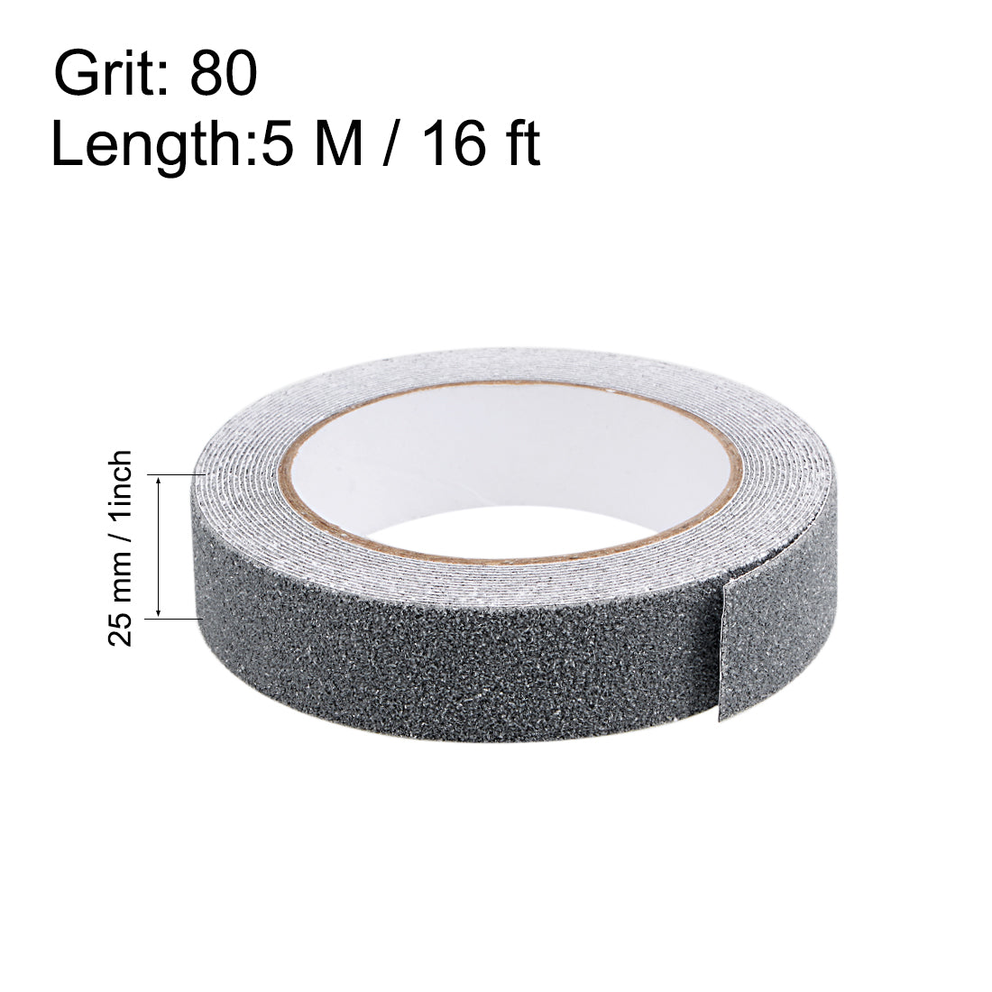 uxcell Uxcell Anti Slip Traction Grip Tape, 80 Grit Frosted Surface PVC Warning Tape Waterproof for Steps, 16 Ft x 1 Inch(LxW) Gray