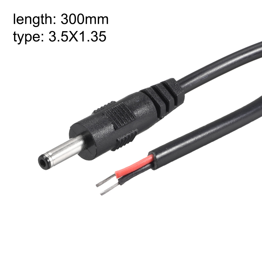 Uxcell 10pcs DC Power 3.5mm x 1.35mm 1A 30cm Barrel Male Plug Connector ...