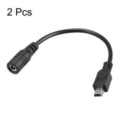 Harfington Uxcell 2pcs 11cm DC Female Power Supply,4.0x1.7mm Adapter to Mini USB Plug Male Cable