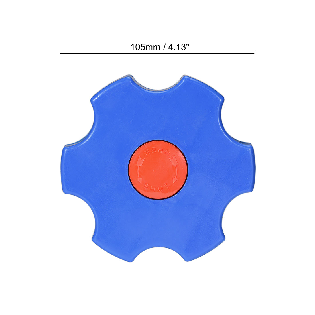 uxcell Uxcell Round Wheel Handle, Square Broach 9x9mm, Wheel OD 105mm ABS Blue Red 1Pcs