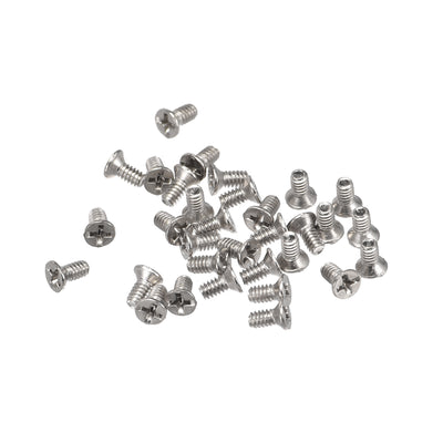 Harfington Uxcell M1.4 x 3mm Tiny Screws Phillips Flat Head Screws Carbon Steel Machine Screws for Glasses Spectacles Watch and Other Small Electronics 150pcs