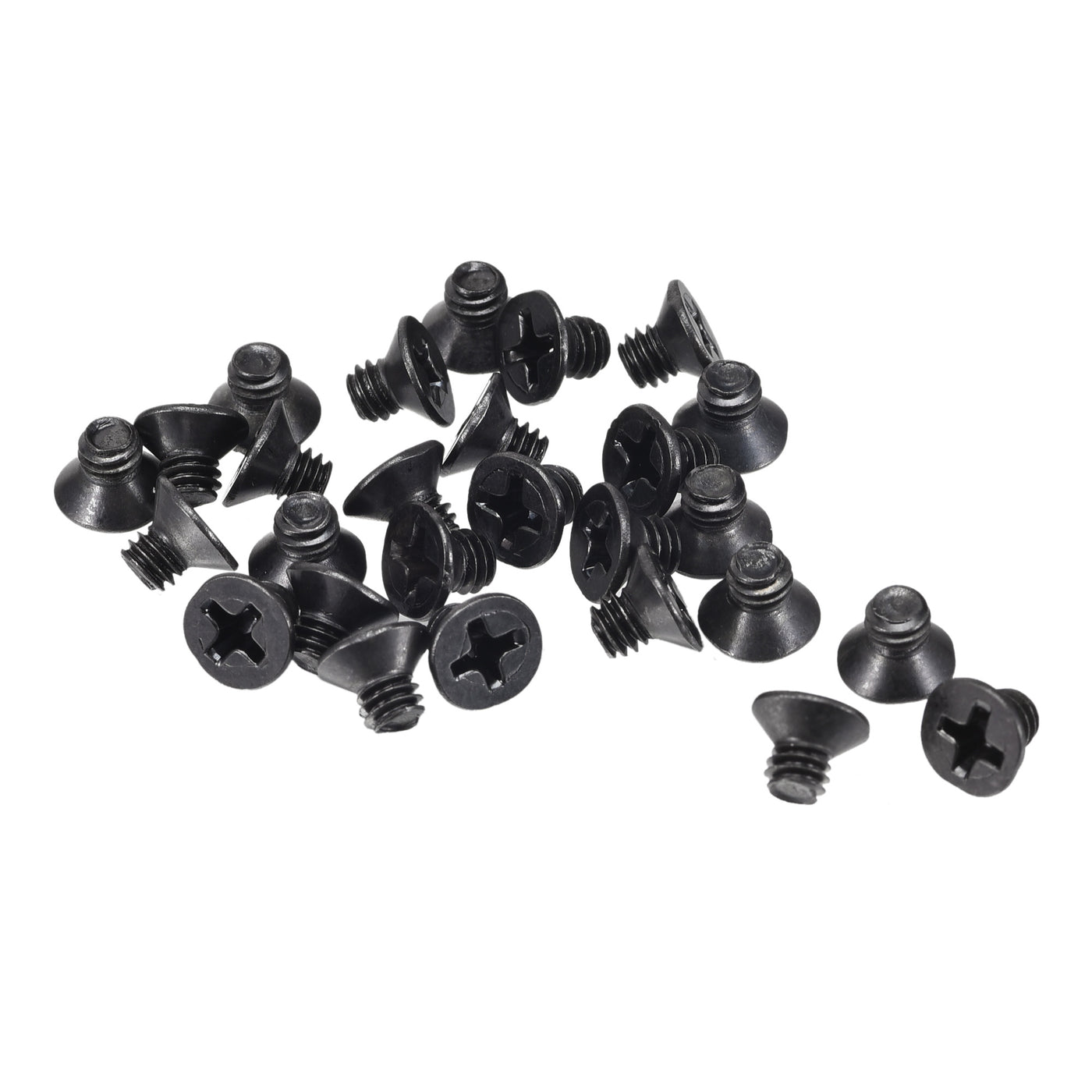 uxcell Uxcell M4 x 5mm Phillips Flat Head Screws Carbon Steel Machine Screws Black for Home Office Computer Case Appliance Equipment 50pcs