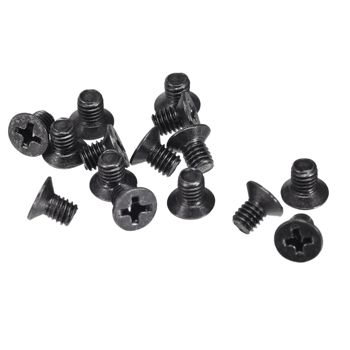 uxcell Uxcell M4 x 6mm Phillips Flat Head Screws Carbon Steel Machine Screws Black for Home Office Computer Case Appliance Equipment 50pcs