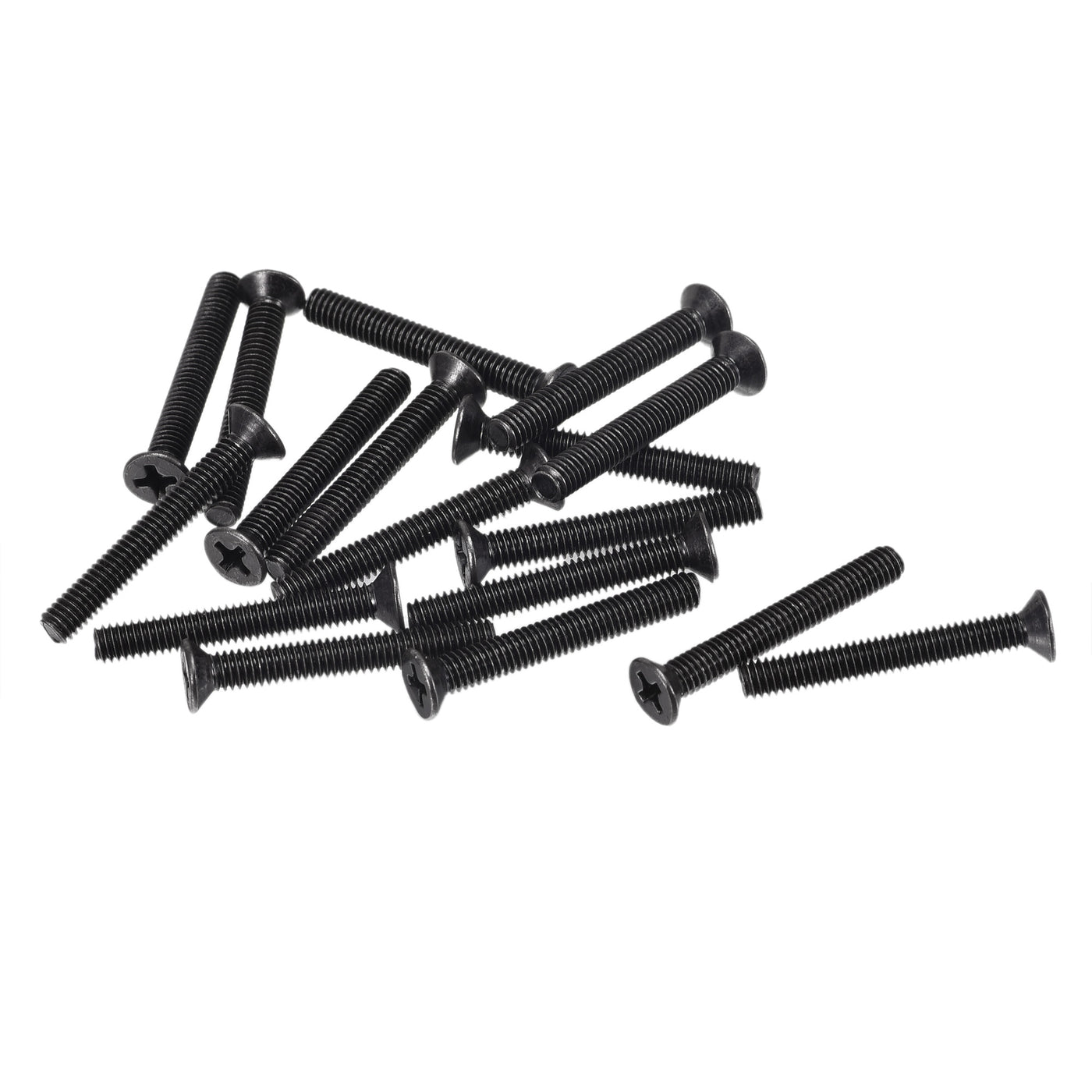 uxcell Uxcell M4 x 30mm Phillips Flat Head Screws Carbon Steel Machine Screws Black for Home Office Computer Case Appliance Equipment 200pcs