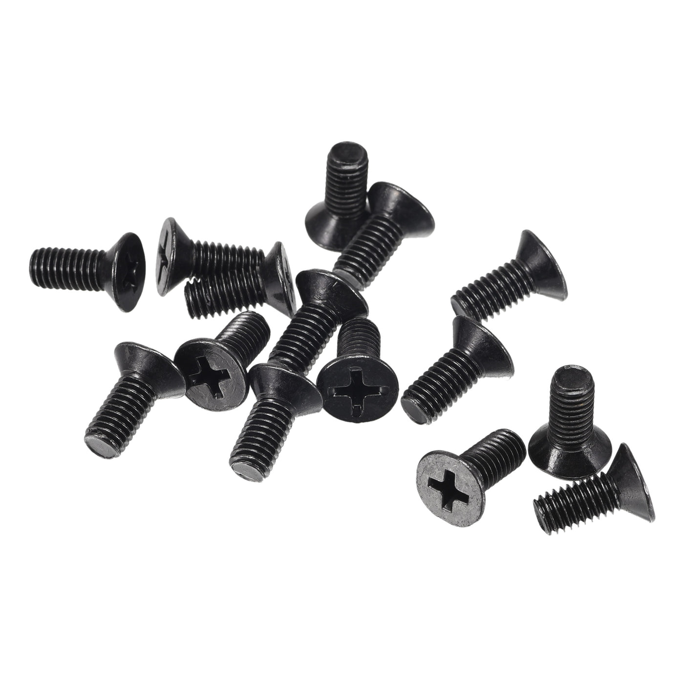 uxcell Uxcell M5 x 12mm Phillips Flat Head Screws Carbon Steel Machine Screws Black for Home Office Computer Case Appliance Equipment 50pcs