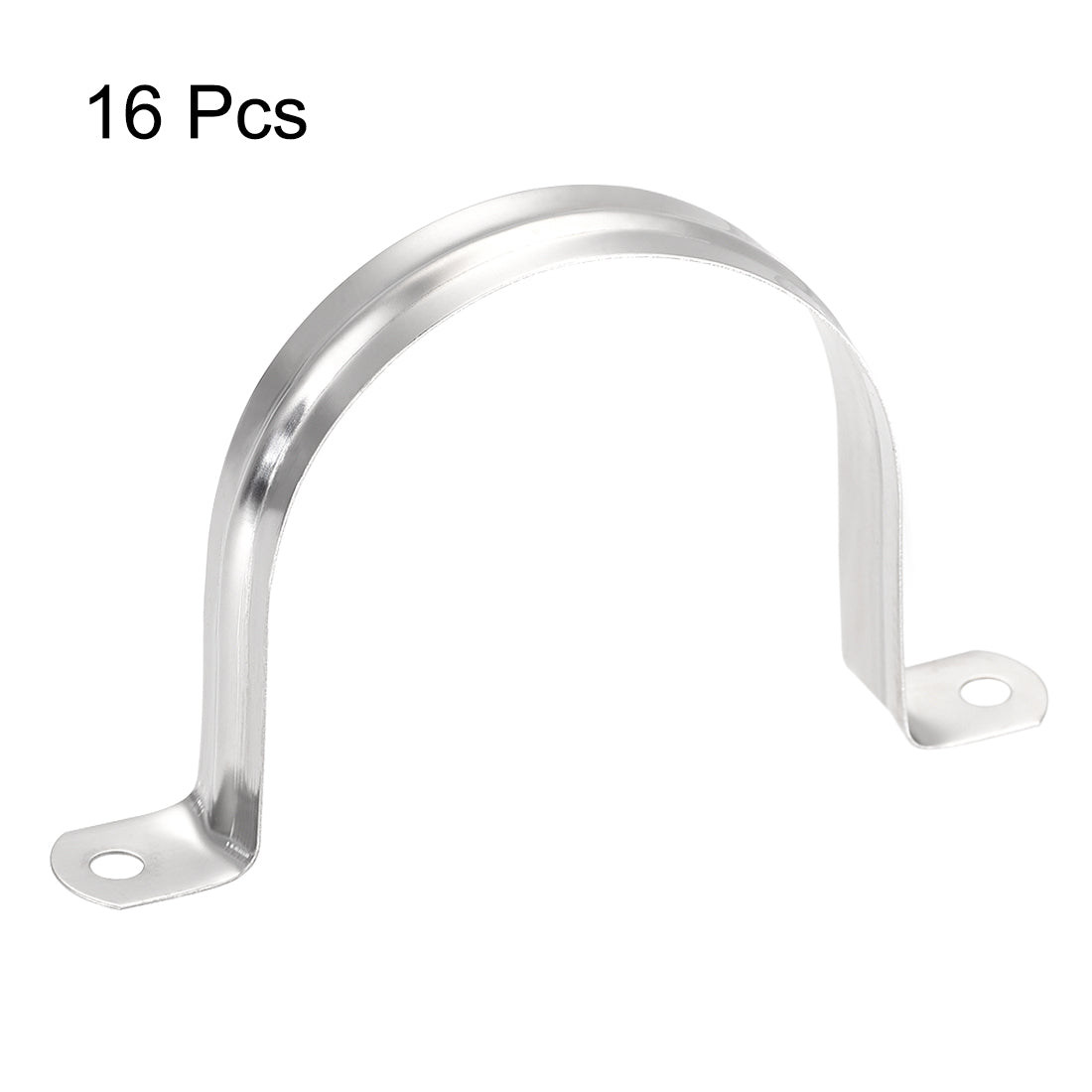 uxcell Uxcell Rigid Pipe Strap, 2 Holes Tube Straps 201 Stainless Steel Tension Tube Clip Clamp 16pcs