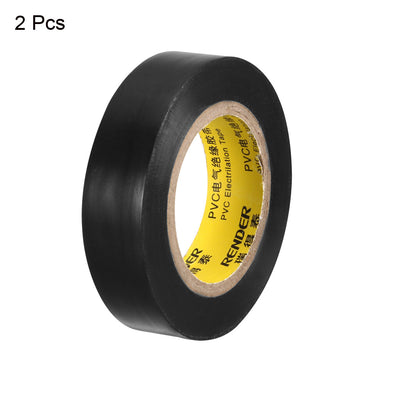 Harfington Uxcell Insulating Tape 16.5mm x15M x 0.125mm  PVC Electrical Tape Max. 600V Black 2pcs