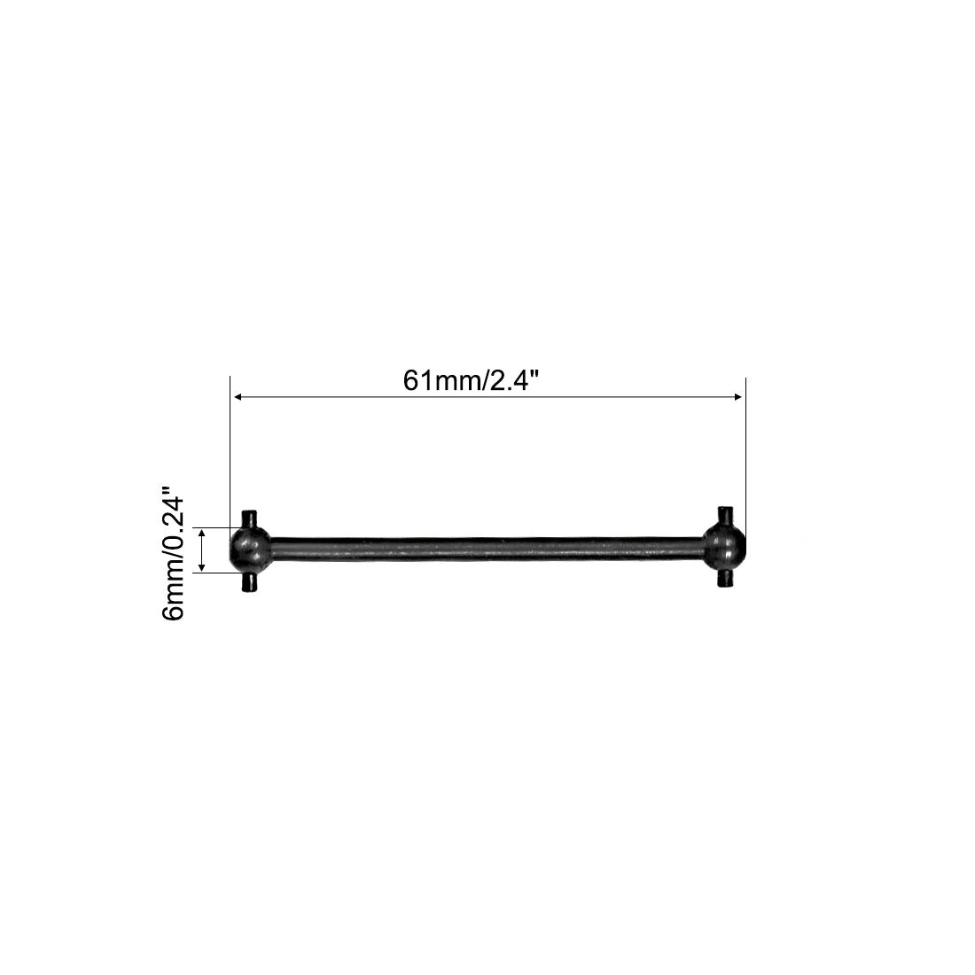 uxcell Uxcell 61mm Drive Shaft for 1/10 RC Car Truck Black 2pcs