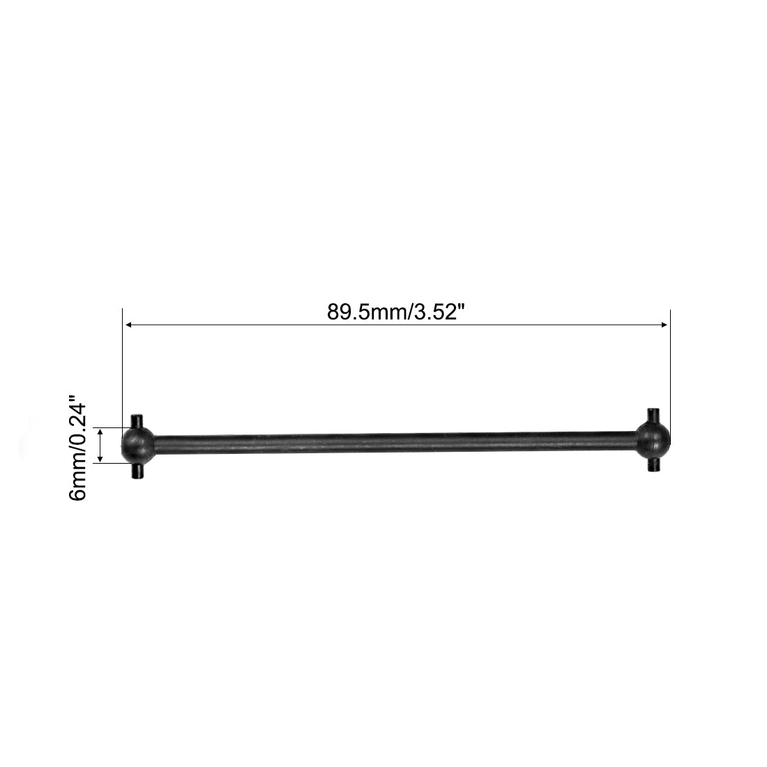 uxcell Uxcell 89.5mm Drive Shaft for 1/10 RC Car Truck Black 2pcs