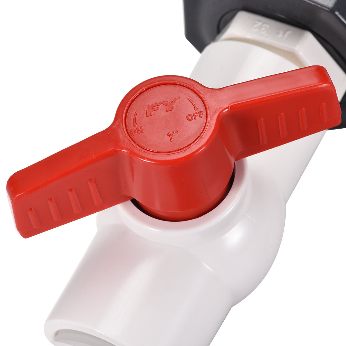 Uxcell Uxcell PVC Ball Valve Connector Spigot Kit G1 Lengthen, with Bulkhead, Grey White Red