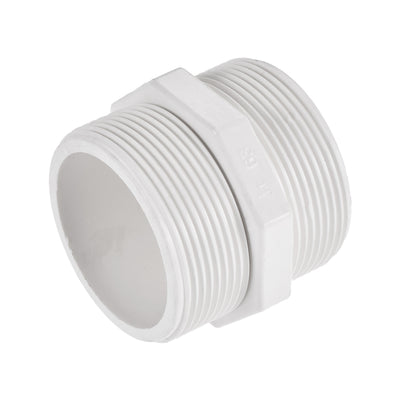 Harfington Uxcell Pipe Fitting, G2 Male Thread, Hex Nipple Tube Adaptor Hose Connector, for Water Tanks, PVC, White