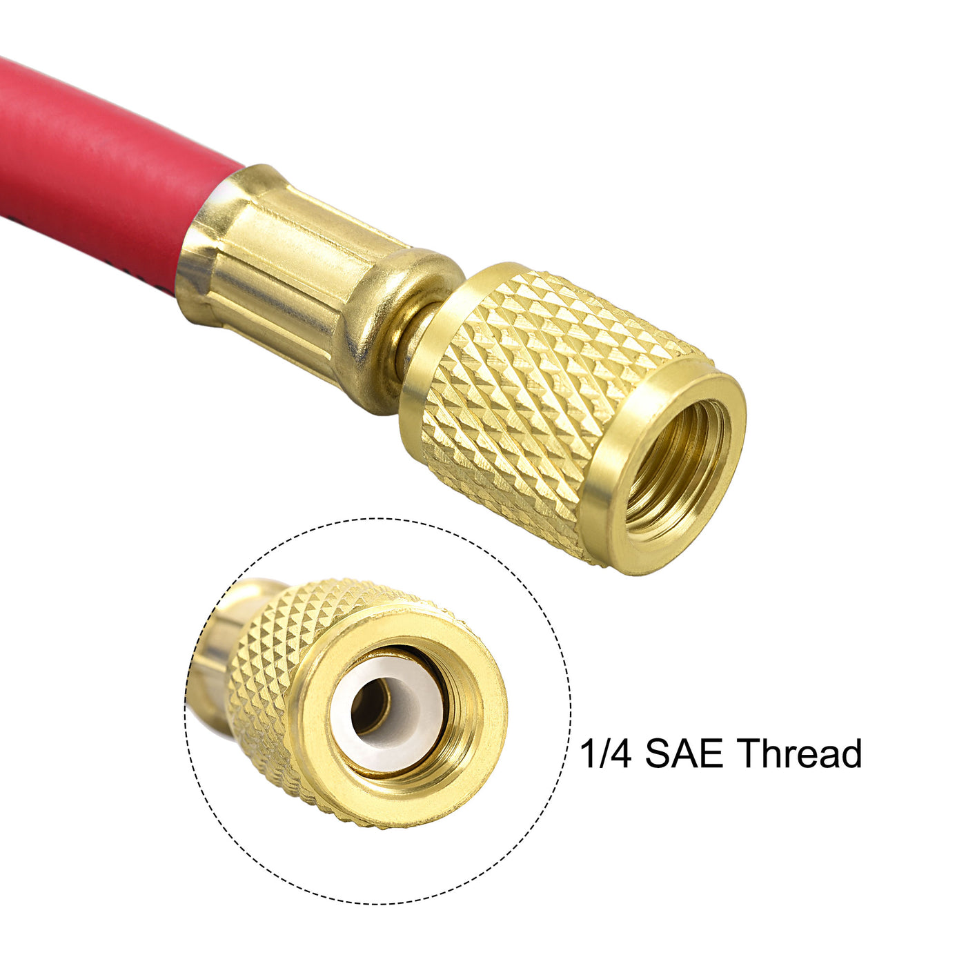 uxcell Uxcell Refrigerant Charging Hose, Copper Plating Thread, for Automotive or HVAC Home Air Conditioner Refrigeration Maintenance