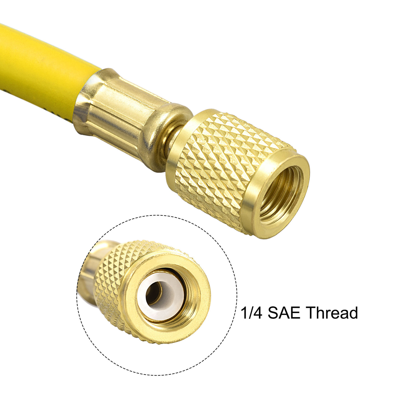 uxcell Uxcell Refrigerant Charging Hose, Brass Connector with Thread for Automotive or Home Air Conditioner Refrigeration Maintenance