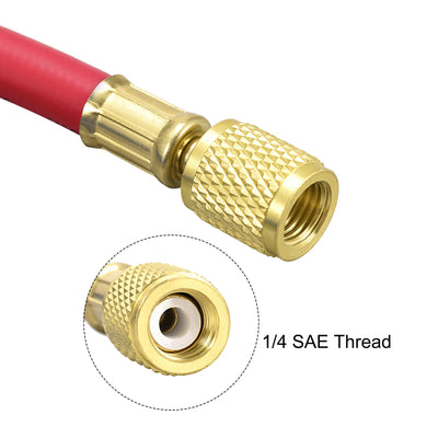 Harfington Uxcell Refrigerant Charging Hose, Threaded Brass Connector, for Automotive or Home HVAC Air Conditioner Refrigeration Maintenance