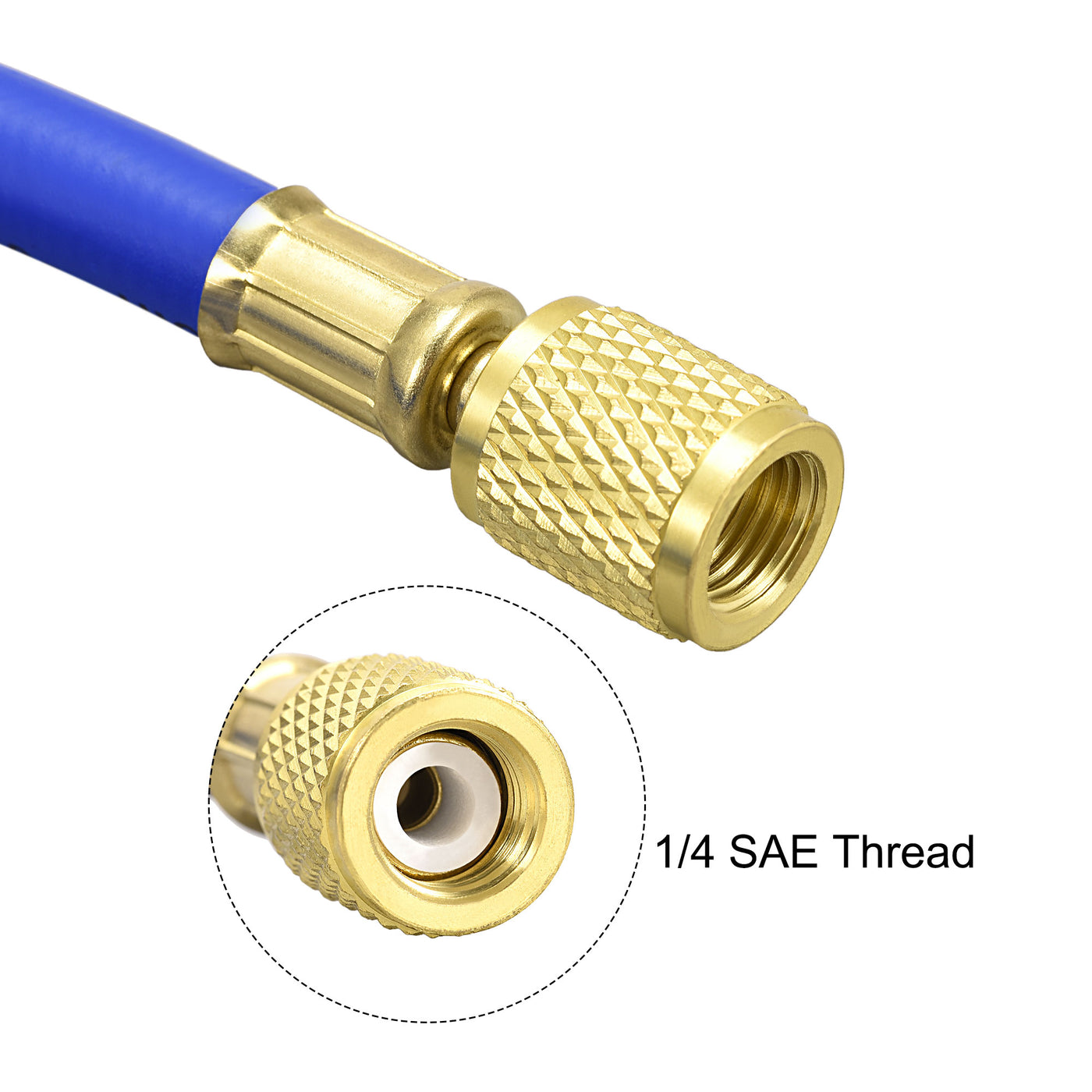 uxcell Uxcell Refrigerant Charging Hose, Threaded Brass Connector, for Automotive or Home HVAC Air Conditioner Refrigeration Maintenance