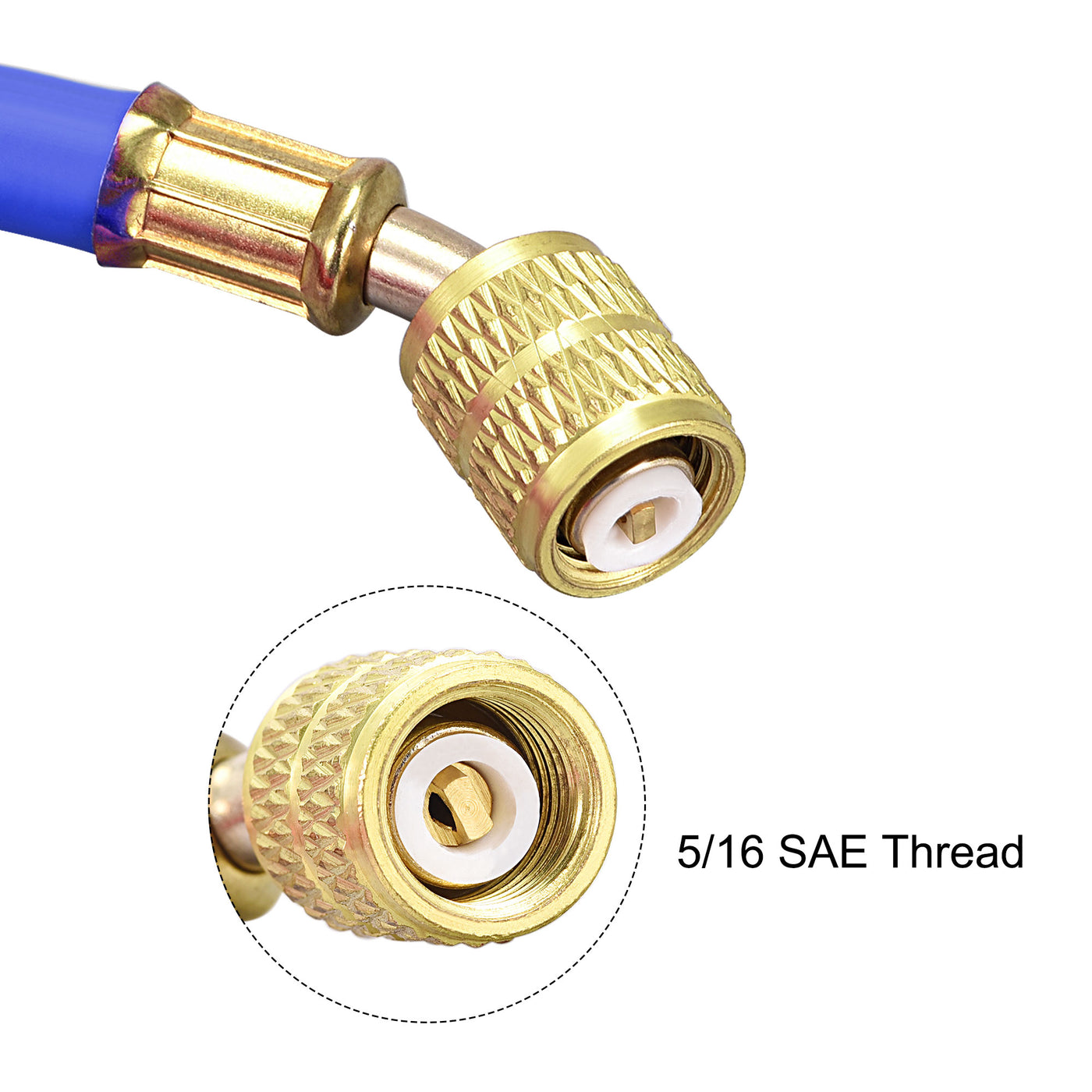 uxcell Uxcell Refrigerant Charging Hose, Threaded Brass Connector, for Automotive or Home HVAC Air Conditioner Refrigeration Maintenance
