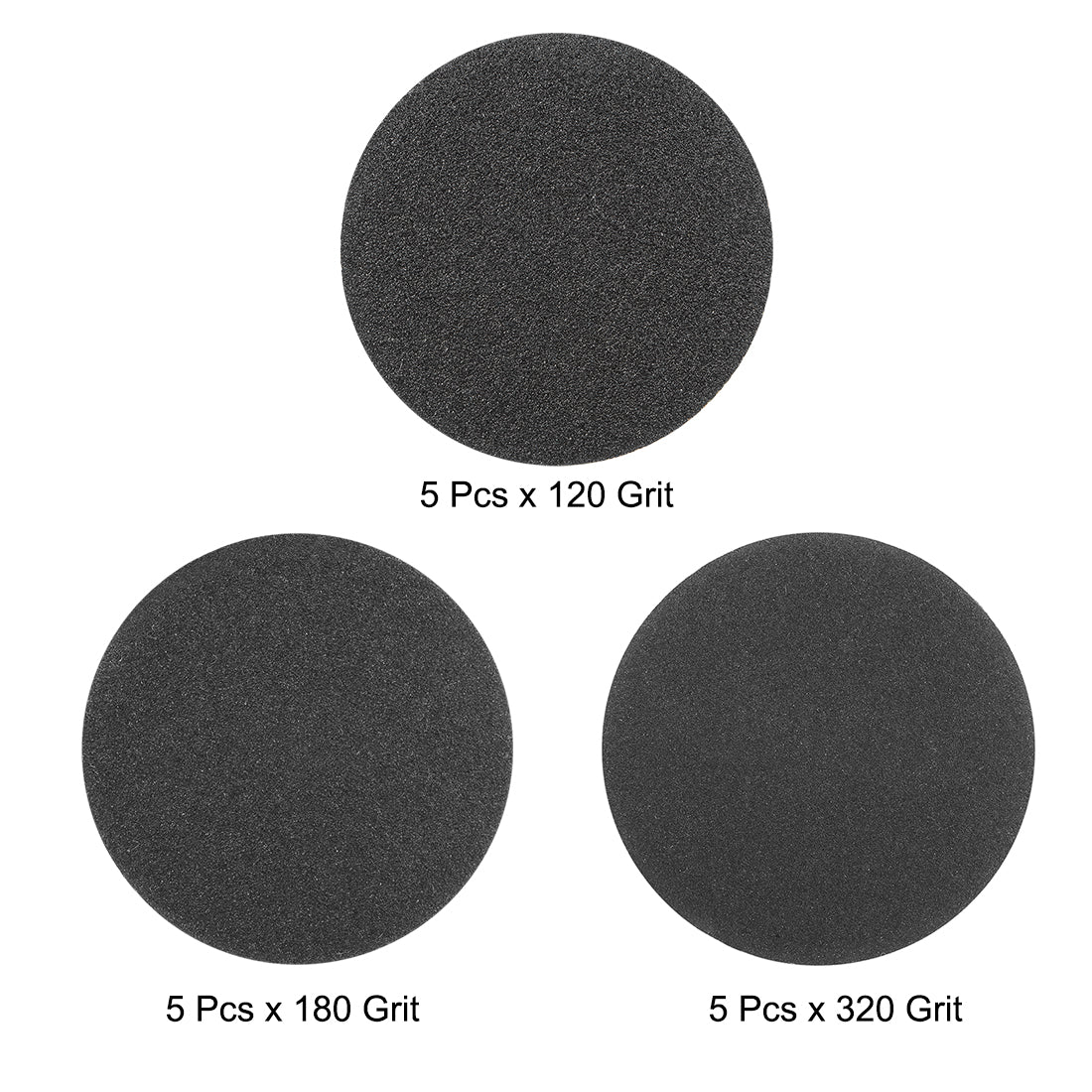 Uxcell Uxcell 2" Hook and Loop Sanding Disc 60/80/100 Grit Silicon Carbide Wet/Dry 15Pcs