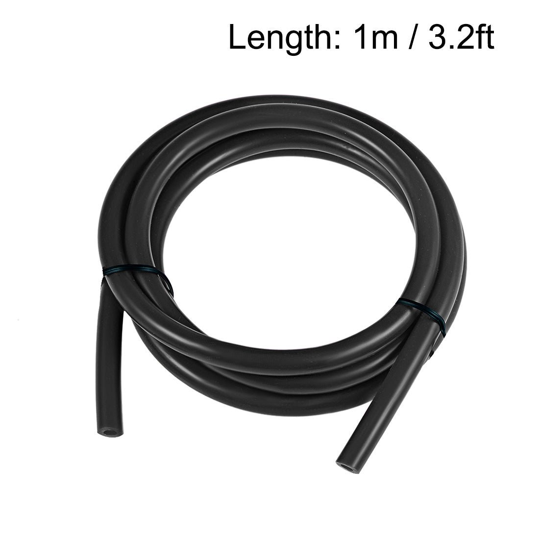 uxcell Uxcell Silicone Tube, 4mm ID x 8mm OD 1m/3.3ft Tubing Black