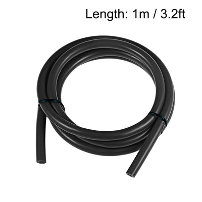 Harfington Uxcell Silicone Tube, 4mm ID x 8mm OD 1m/3.3ft Tubing Black
