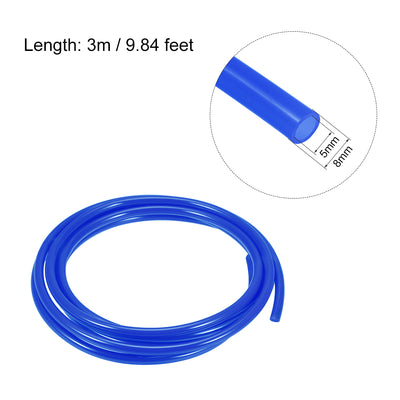Harfington Uxcell 8mm OD 5mm ID 7m Long Clear PU Air Tubing Pipe Hose for Air Line Tube Fluid Transfer Pneumatic Tubing