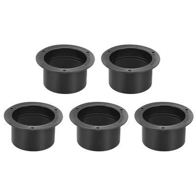 Harfington Uxcell Black Straight Duct Connector Flange ABS Plastic Air Outlet Inlet Adaptor for 2.95Inch Dia Hose 5Pcs