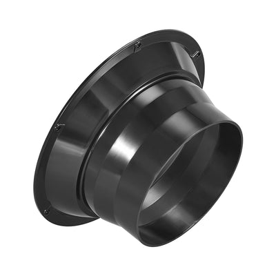 Harfington Uxcell Black Duct Connector Cone Flange ABS Plastic Air Outlet Inlet Hose Pipe Adaptor for 5.91Inch Dia Hose
