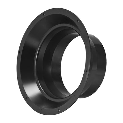 Harfington Uxcell Black Duct Connector Cone Flange ABS Plastic Air Outlet Inlet Hose Pipe Adaptor for 5.91Inch Dia Hose