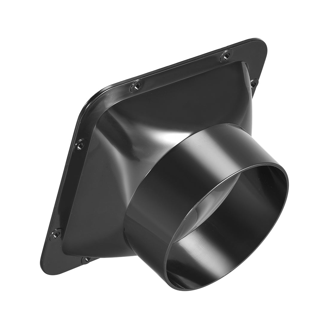 uxcell Uxcell Black Duct Connector Square Flange ABS Plastic Air Outlet Inlet Adaptor for 97mm Dia. Hose