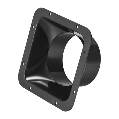 Harfington Uxcell Black Duct Connector Square Flange ABS Plastic Air Outlet Inlet Adaptor for 97mm Dia. Hose