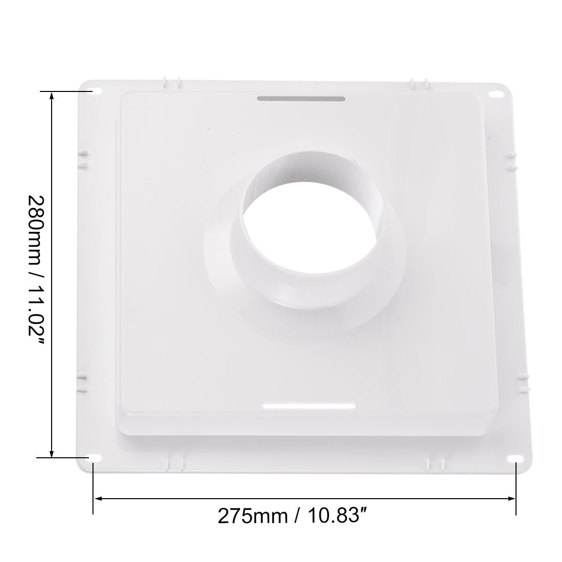 uxcell Uxcell Square Air Vent Duct Connector Flange, Fitting 3.74Inch ID Ducting, Ducts Mounting Plate, for Heating Cooling Ventilation System, ABS Plastic, White