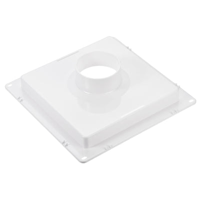 Harfington Uxcell Square Air Vent Duct Connector Flange, Fitting 3.74Inch ID Ducting, Ducts Mounting Plate, for Heating Cooling Ventilation System, ABS Plastic, White