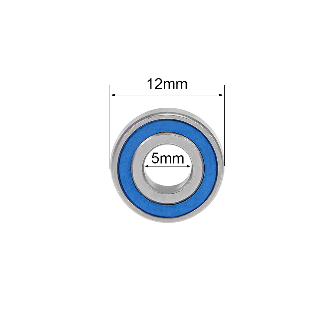 uxcell Uxcell Miniature Deep Groove Ball Bearings Double Seal Chrome Steel Blue Cover