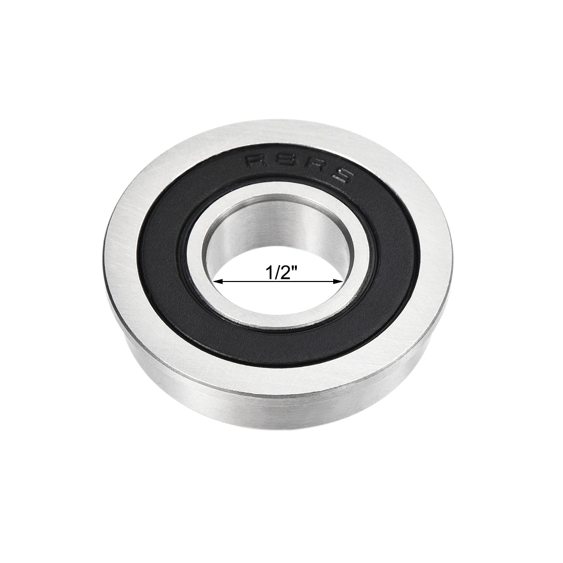 uxcell Uxcell FR8-2RS Flange Ball Bearing 1/2"x1-1/8"x5/16" Double Sealed Chrome Steel Bearing 4pcs