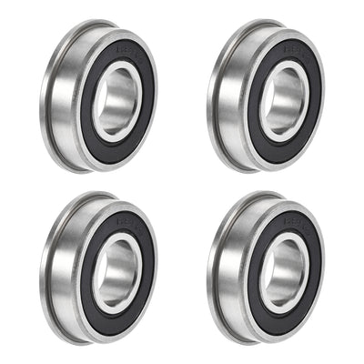 Harfington Uxcell FR8-2RS Flange Ball Bearing 1/2"x1-1/8"x5/16" Double Sealed Chrome Steel Bearing 4pcs