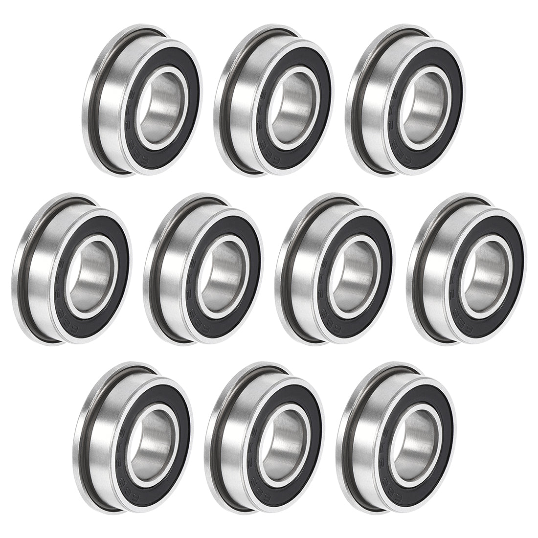 uxcell Uxcell F688-2RS Flange Ball Bearing 8mmx16mmx5mm Double Sealed Bearing 10 Pcs