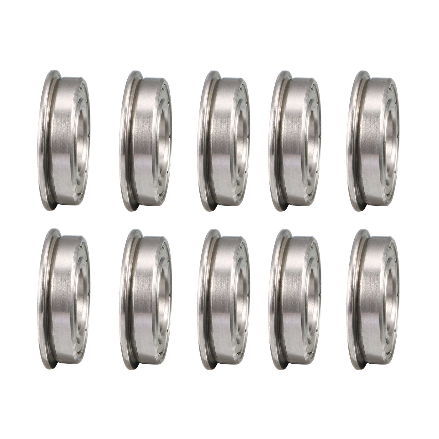 uxcell Uxcell F6800zz Flange Ball Bearing 10x19x5mm Shielded ABEC-3 Chrome Steel Bearings 10pcs