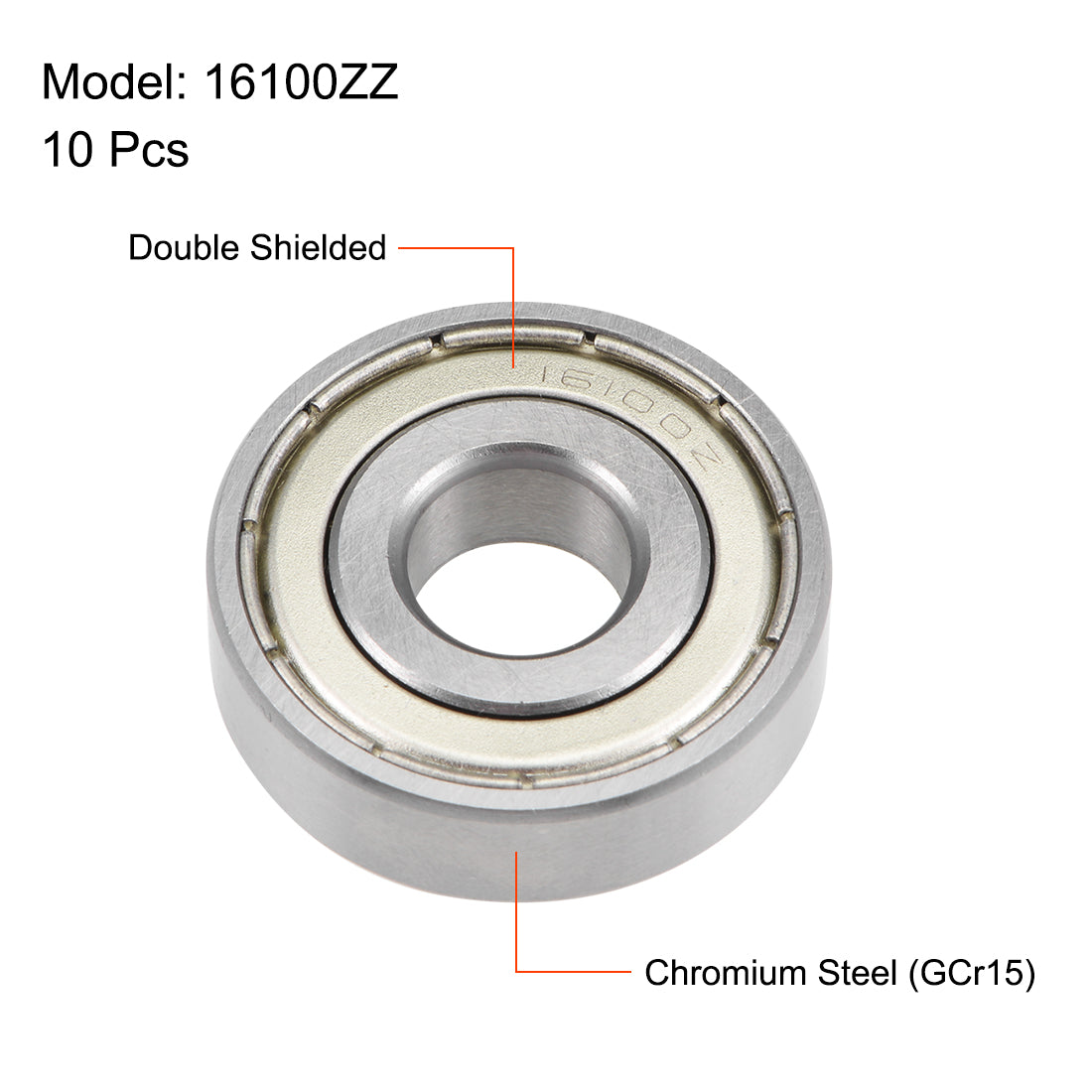 uxcell Uxcell Deep Groove Ball Bearings Double Shielded Chrome Steel Z1