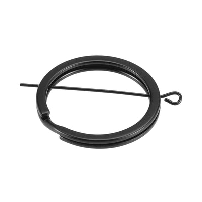 Harfington Uxcell Split Key Ring 25mm Open Flat Jump Connector for Lanyard Zipper Handbag, Electrophoretic Iron, Pack of 20
